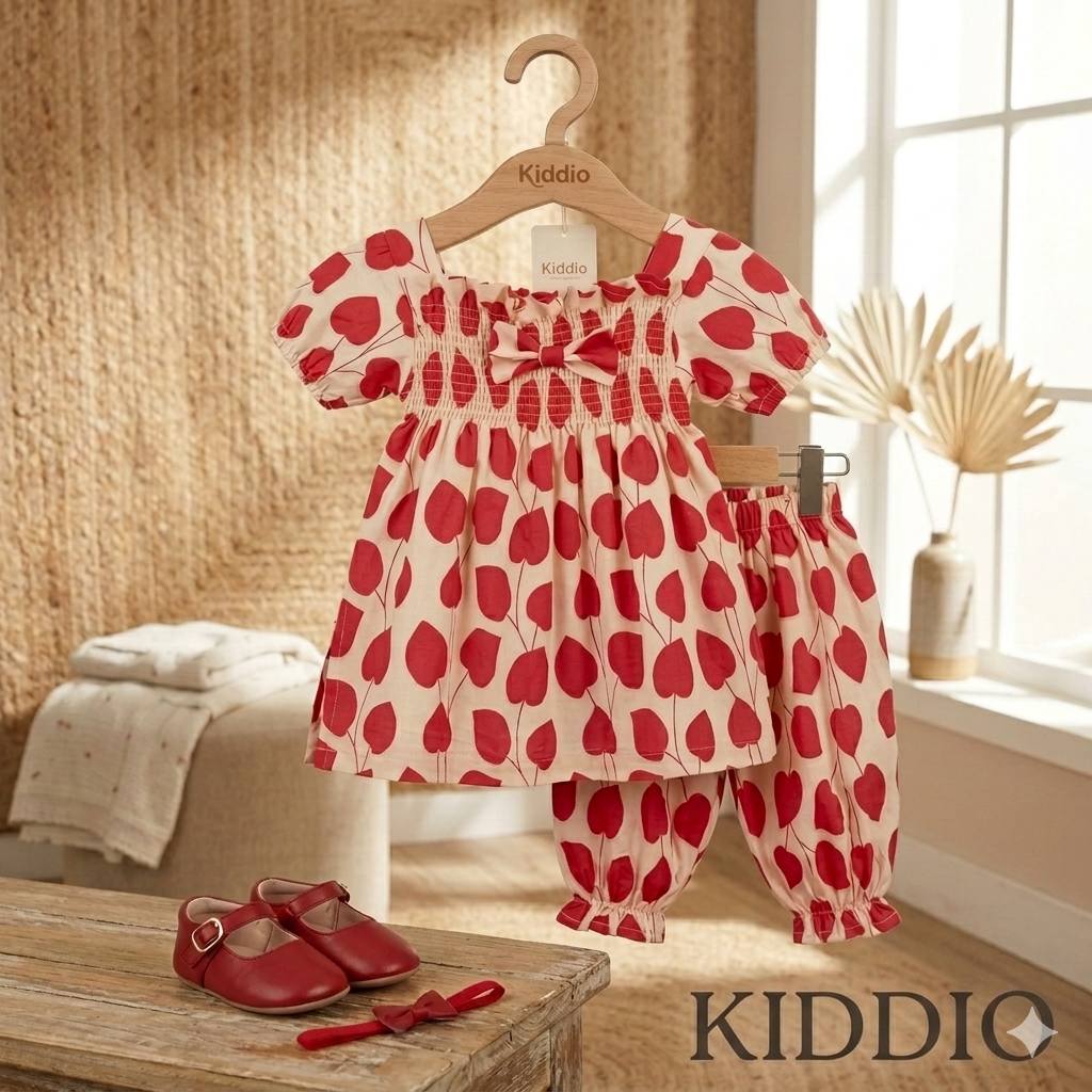 KIDDIO Baby Girls Premium Lawn Printed  Frock | Trouser