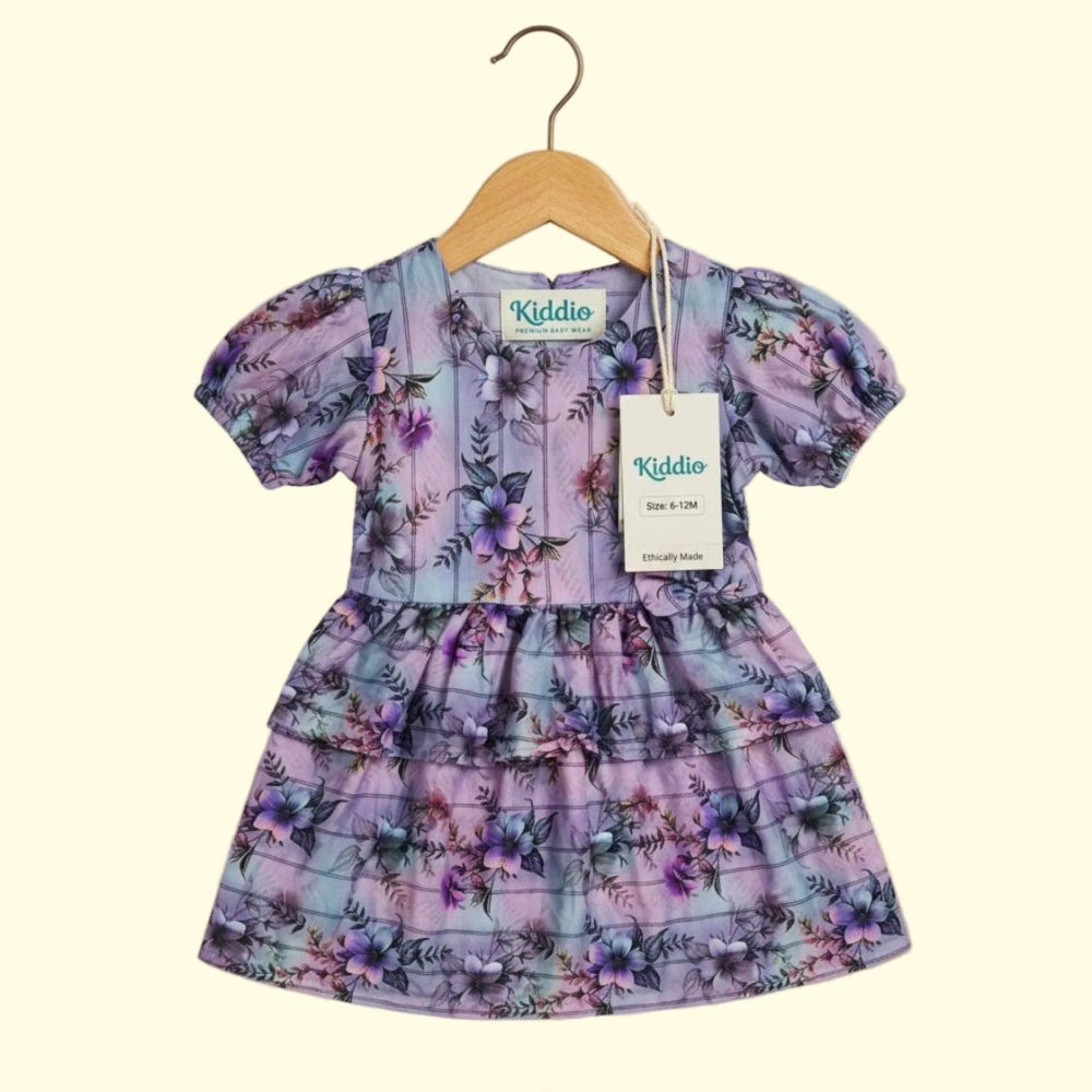 Girls Floral Printed frock and Trouser Set-1011-2