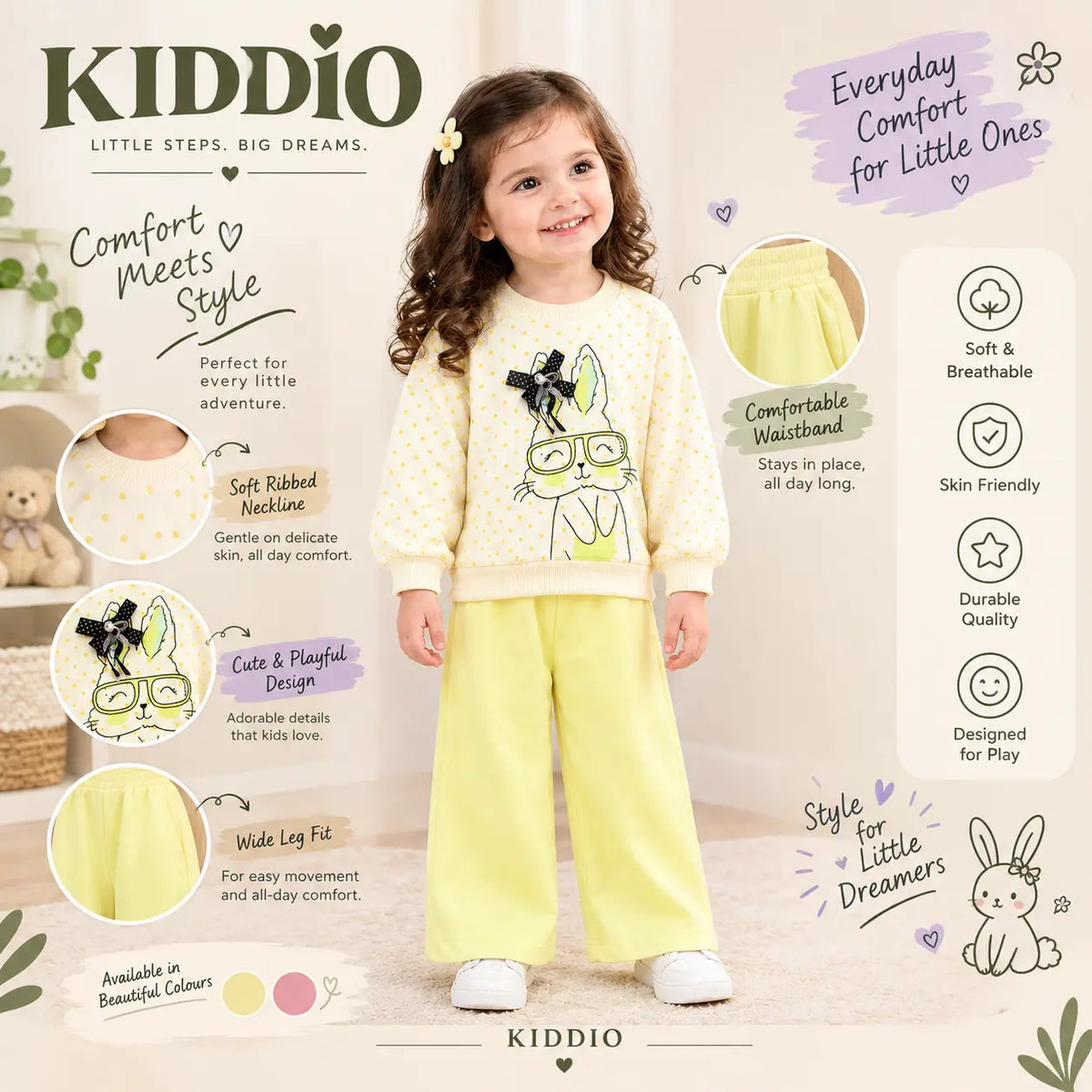 KIDDIO Girls Co-Ord Set -1048