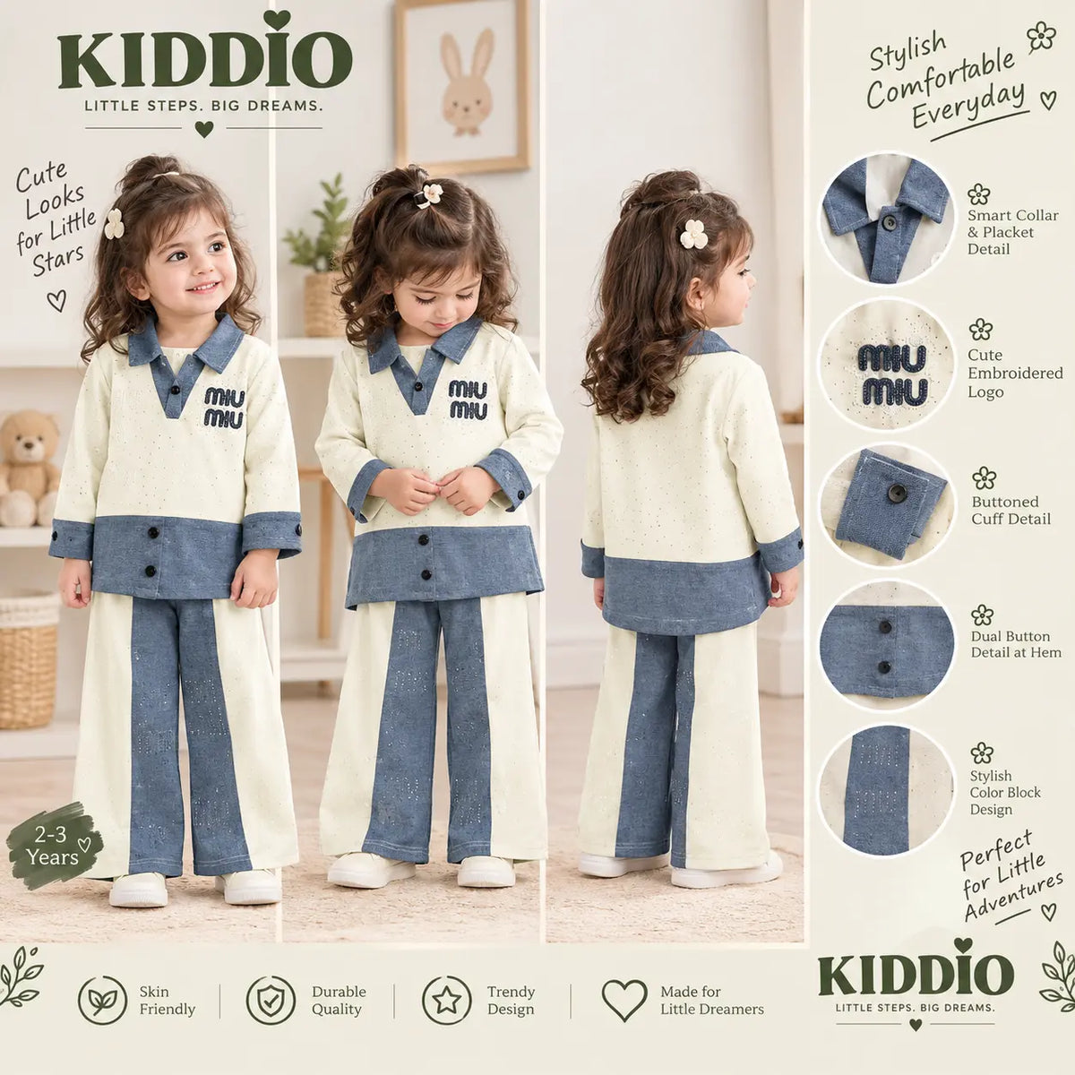 KIDDIO Girls Co-Ord Set 1048
