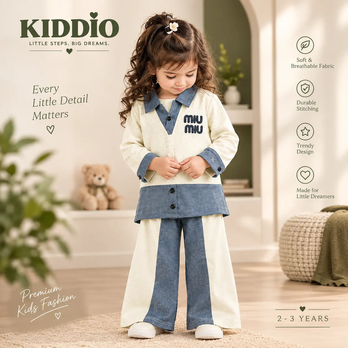 KIDDIO Girls Co-Ord Set 1048