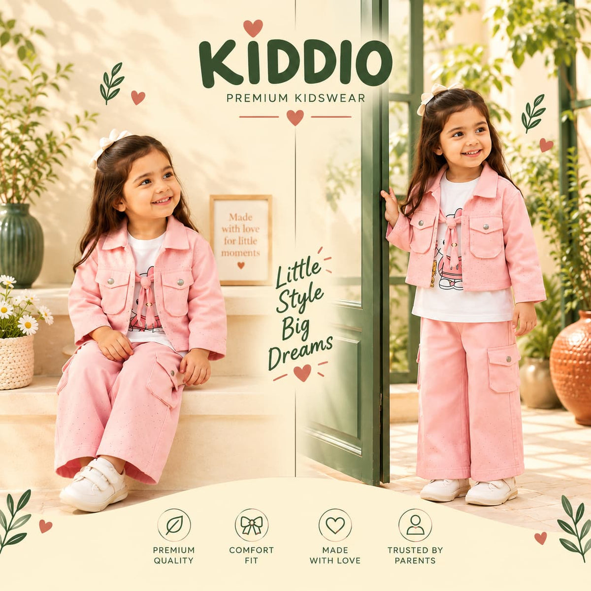 KIDDIO Girls 3 Piece Set-1027