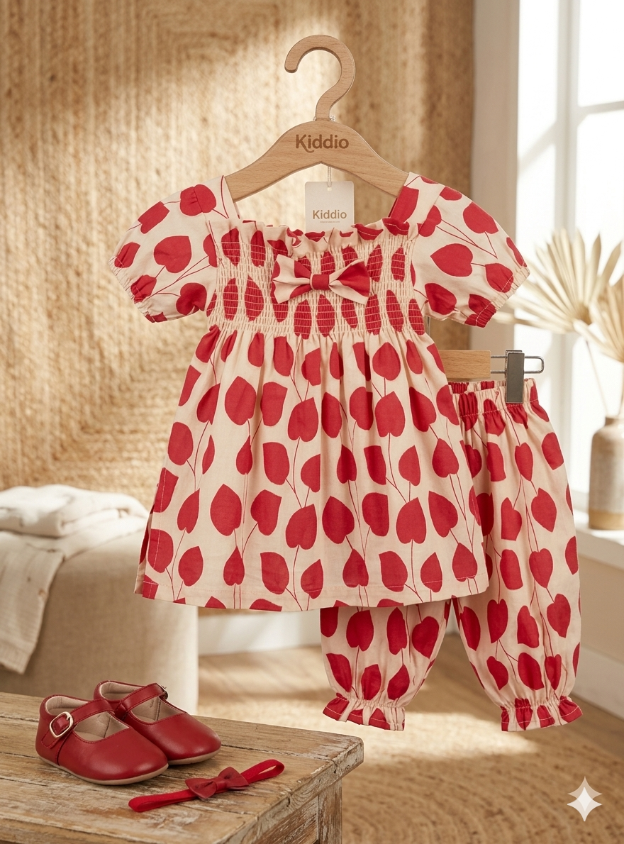 KIDDIO Baby Girls Premium Lawn Printed  Frock | Trouser