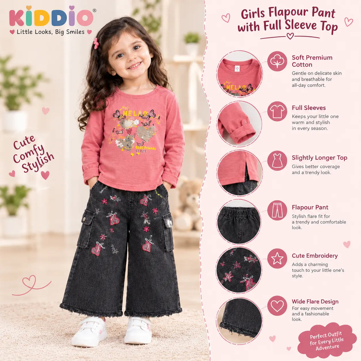 KIDDIO Girls Co-Ord Set-1047
