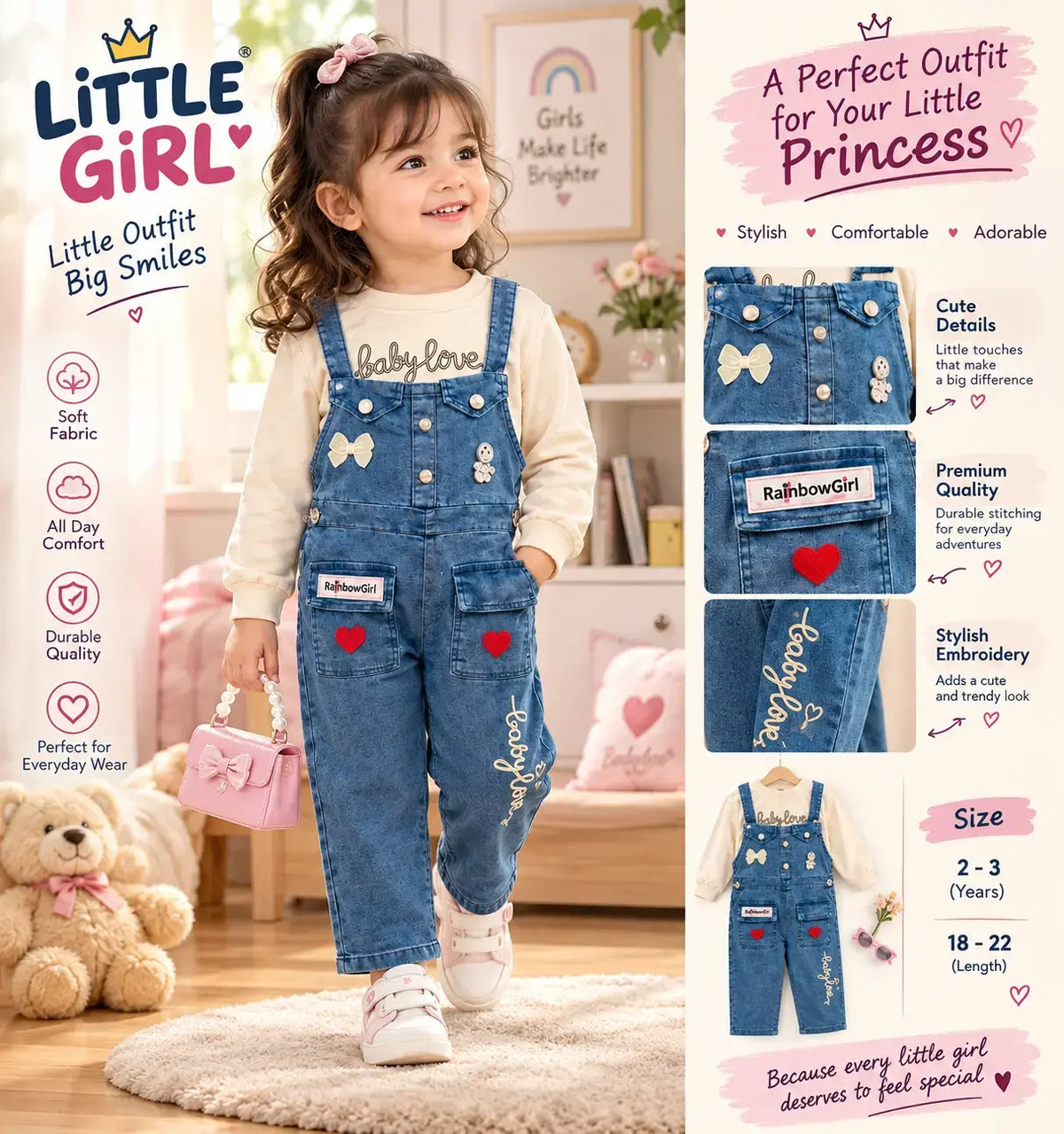 KIDDIO Girls Romper -1035